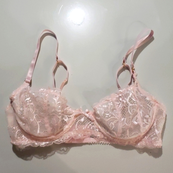 Sofie B Pink Lace Underwire Bra Sz 34A - Picture 1 of 6